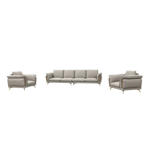 Set Sofa Kulit Minimalis Moden untuk Penerimaan Pejabat