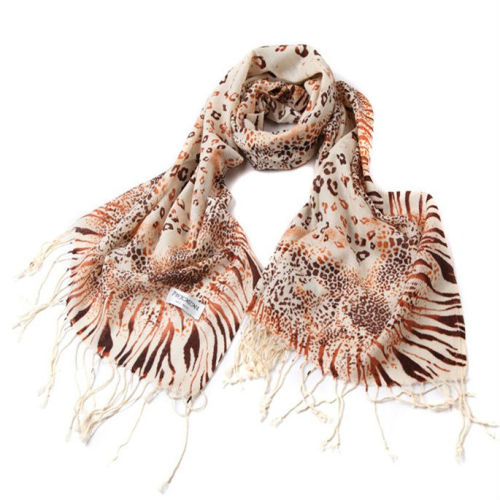 Pretty Tan Leopard Scarf Wool Shawls Wraps