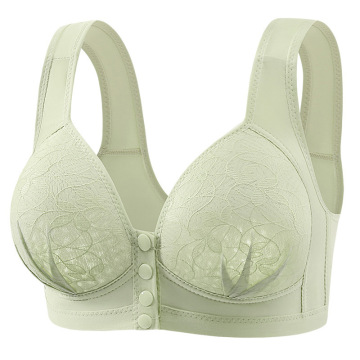 Customized Cotton Bras for Women: Sexy Underwear, Wireless Middle-Aged Thin Front Buckle Tank Top Bra (Large Size)