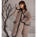 women's autumn and winter quilted three layers pajamas