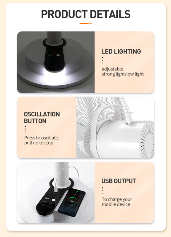 Oscillating Pedestal Air Cooling Electric Stand Floor Fan