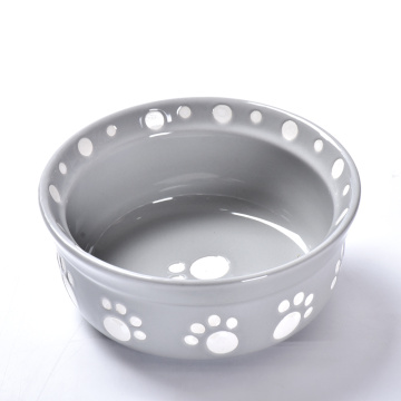 Ceramic Dog Feeder Stoneware Pet Feeding Bowl