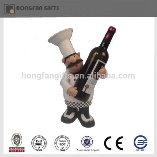Naughty resin chef kitchenware wine bottle rack holder decoration