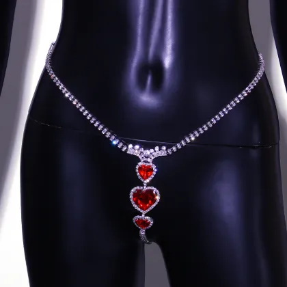 Brave Light Adjustable Bra Chain - Red Love Sexy Thong Suit Jewelry