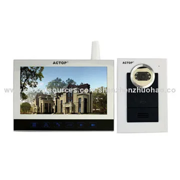 ACTOP 7-inch wireless video doorphone, 1 monitor support, 4 outdoor camera/CCTV