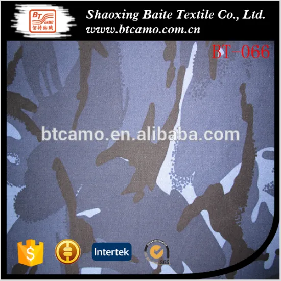 100% cotton sateen blue ocean camouflage fabric for military