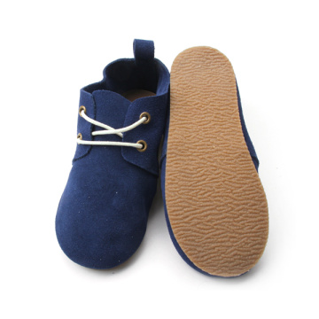Zapatos Oxford de goma dura de cuero genuino al por mayor para niños