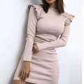 Damen Bodycon Mini Pullover Kleid