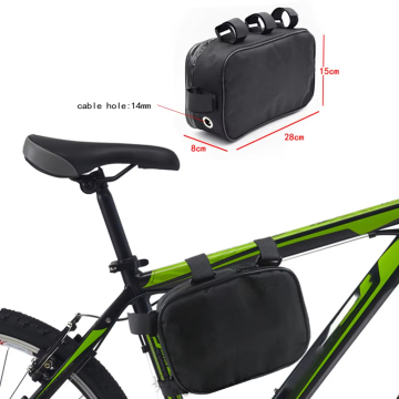 Durable 28x15x8cm MTB/Road Bike Front Frame Tube Bag - Oxford Cloth Bicycle Pouch