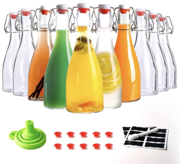 Premium 10 Glass Beer Bottles with Airtight Seals