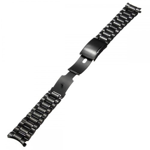 Bracelet montre en acier inoxydable noir 18mm