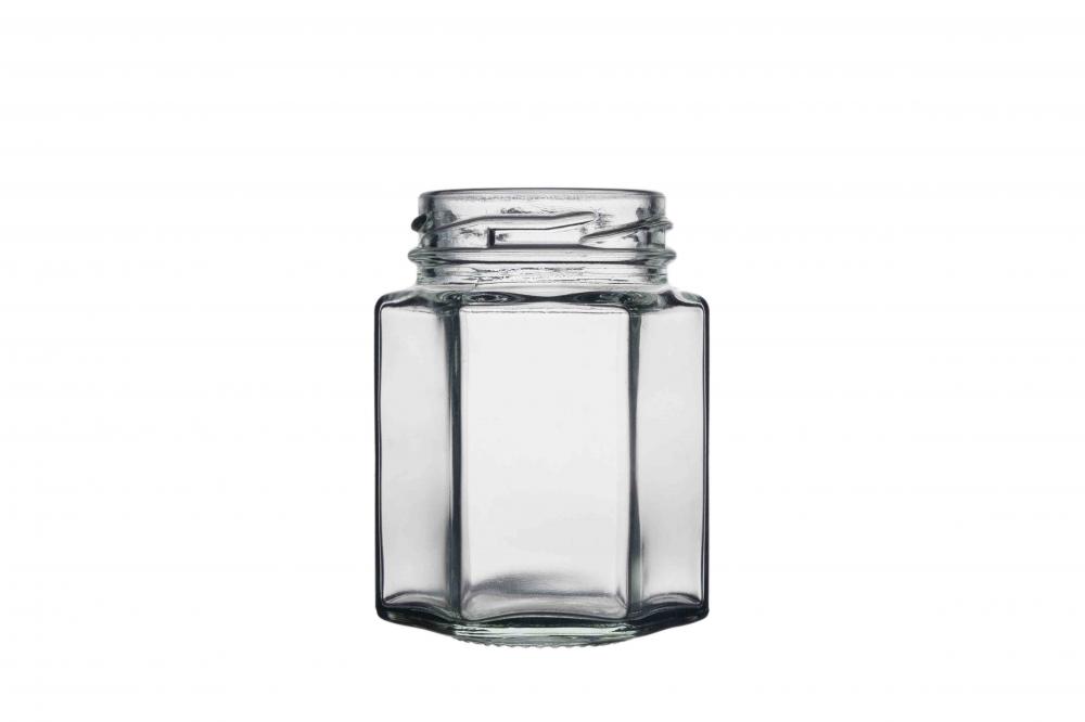 Glass Hexagon Jars 640ml