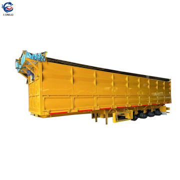 60 Cubic Meter Side Dump Tipper Trailer with Drawbar for 3 Axle and 4 Axle Road Trains