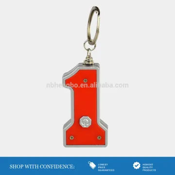 unique blank plastic number keychain with led light