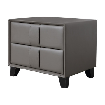 Customized bedroom furniture Leather bedside table wood