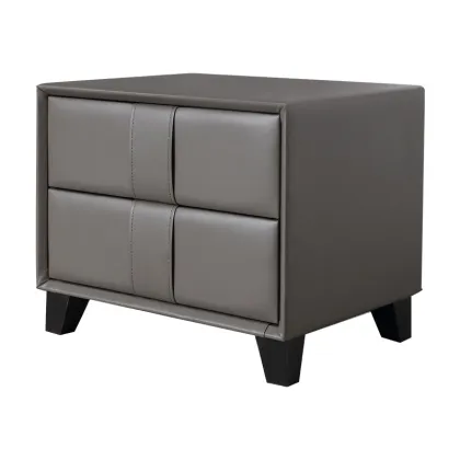 Customized bedroom furniture Leather bedside table wood