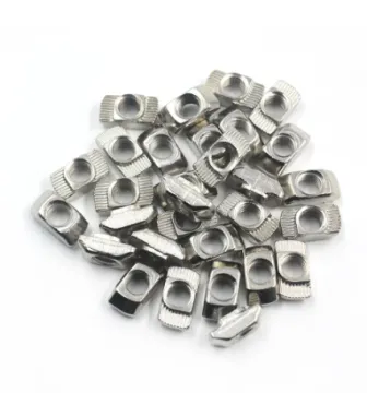 Silver European Standard 40 Series Aluminum Slot Carbon Steel Half Round Roll-In Sliding T-Slot Nut M8 Thread