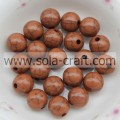 Cracked Acrylic Plastic Brown Ball Shinny Lots Of 6MM Loose Beads