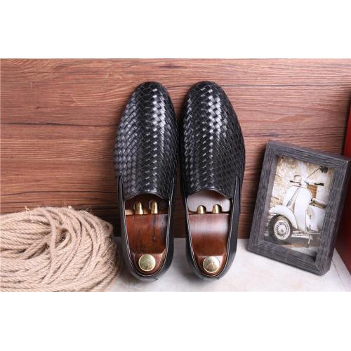 Chaussures pour hommes en cuir authentique tissu tissé