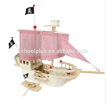 Wooden Pirate Ship Toy for kids