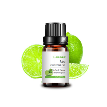 Huile essentielle de citron vert soluble pour les cheveux de massage de la peau