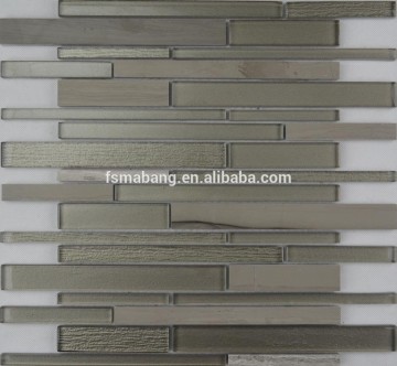 MBP4016 Dark Grey Random Pencil Interlock Glass Tile