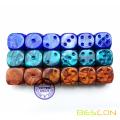 Bescon Raw Unpainted Marble 16MM D6 Game Dice with Blank Side 6, 3 Set Warna Assorted 18pcs, Blok Marble Cube