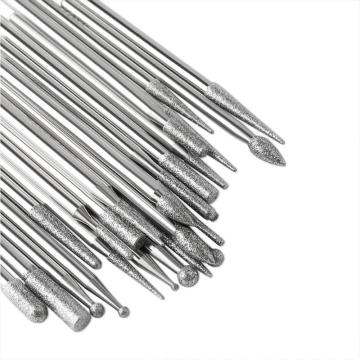 Affordable Diamond Burr Set: Comprehensive Rotary Accessory Kit for Grinding, Polishing, Carving & Engraving on Stone (2.3mm Diameter)
