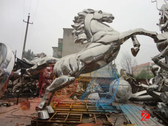 Stainless steel horse sculpture
