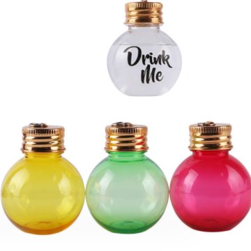 Bouteille de jus en plastique transparent sphérique 500 ml avec couvercle