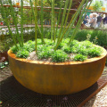 Pot di fiori decorazioni corten arrugginite