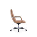 High Quality Conference Chair in White Featuring Genuine Leather & Chrome Finish