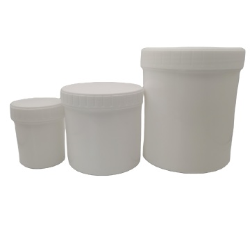 Food Grade Plastic Tanks 150-1000ml with Screw Lid and Transparent Inner Lid