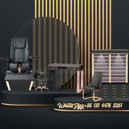 Manicure Furniture Pink Nail Polish Display Rack Set