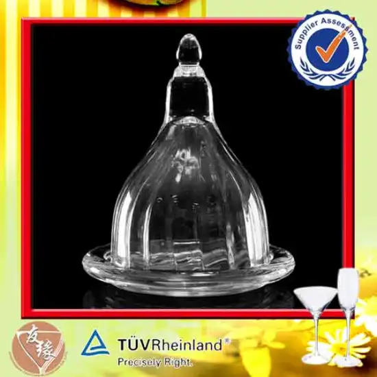 Machine mold small cute clear glass cake plates wholesale