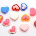 Colorful Spotted Heart Shape Candy Resin Cabochon DIY Toy Ornaments Beads Slime Girls Garment Hair Accessory Charms