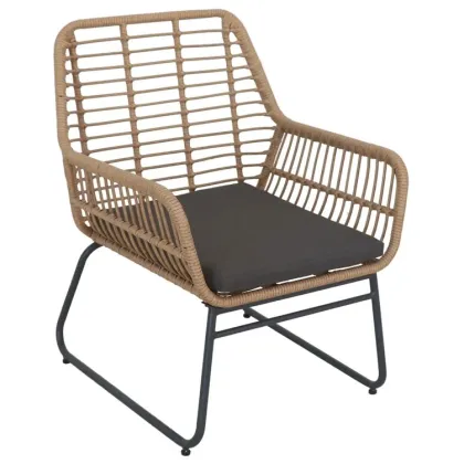 Outdoor Patio Courtyard Rattan Furniture Set - 4Pcs Garden Sofa