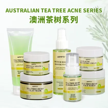 Tea Tree & Hemp Brightening Facial Scrub - Exfoliating Whitening Natural Face Scrub