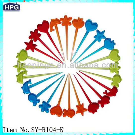Transparent Plastic Fruit Cocktail Sticks
