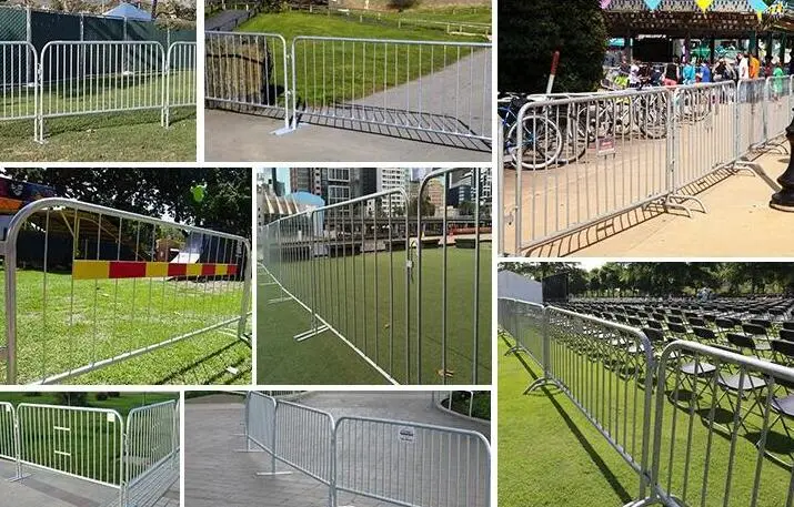 Barricadas de construção galvanizadas barreiras de controle de multidão com preço da fábrica