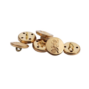 Gold Engraved Brass Sewing Loop Shank Buttons - BM10662