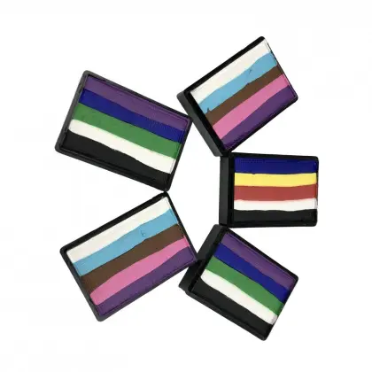 Water based world flag face painting