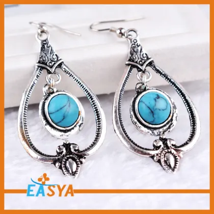 High Quality Turquoise Alloy Chandelier Earrings Jewelry