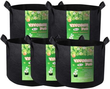 Custom size Woven Aeration Fabric Pots with Handle Felt Plant Pot