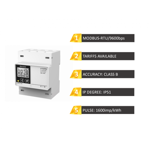 DIN Rail 3 mərhələsi RS485 Orta Enerji sayğacı