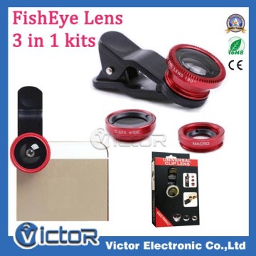 Fisheye lens universal 3 in1 kits Fisheye lens, micro lens, wide angle lens