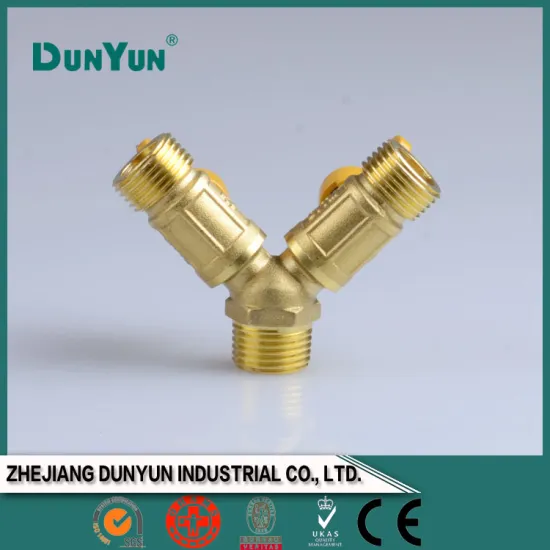 DUNYUN brass swing gas valve/butterfly handle/male & male & male