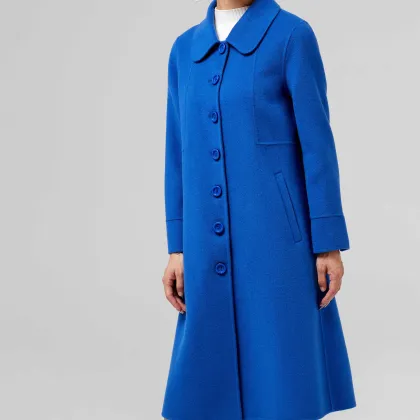 Wool Cashmere Overcoat in Royal Blue