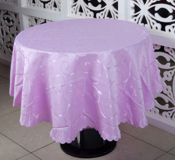 120" Round Wedding Jacquard Table Cloth , Customized Table Cover