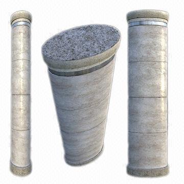 Antique Classical Round Natural Texture Marble Pillars